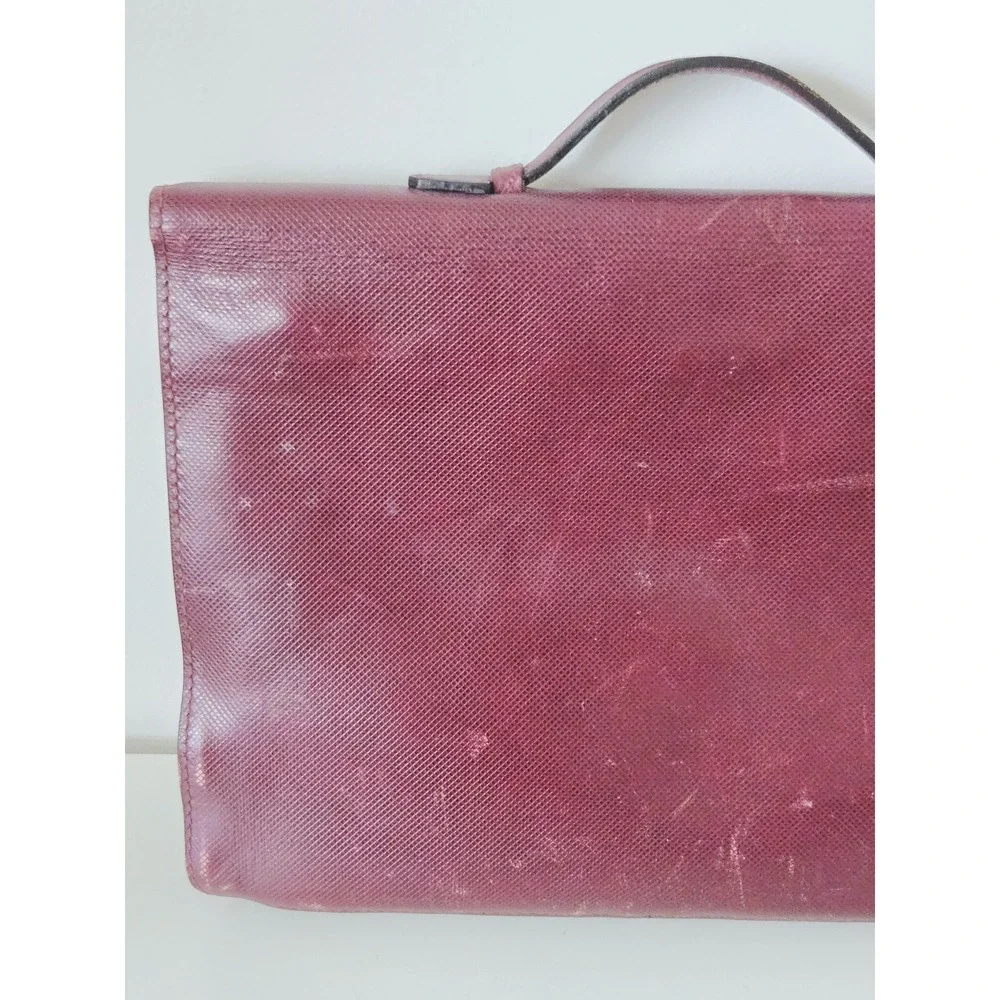 Vintage BOTTEGA VENETA 80's-90's Tuscan‎ Red Leather Briefcase Portfolio Satchel